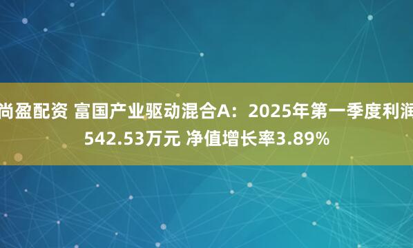 尚盈配资 富国产业驱动混合A：2025年第一季度利润542.53万元 净值增长率3.89%