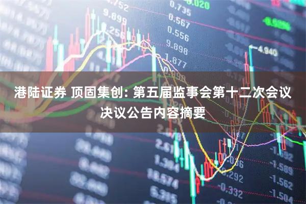 港陆证券 顶固集创: 第五届监事会第十二次会议决议公告内容摘要