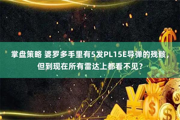 掌盘策略 婆罗多手里有5发PL15E导弹的残骸，但到现在所有雷达上都看不见？