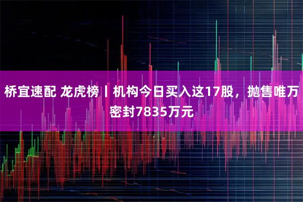 桥宜速配 龙虎榜丨机构今日买入这17股，抛售唯万密封7835万元